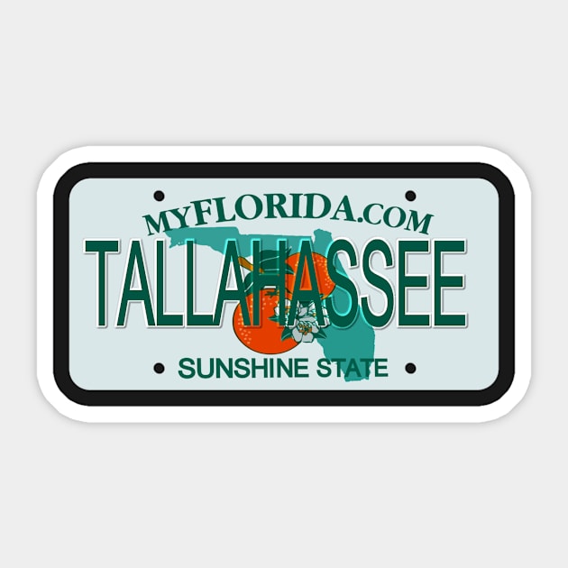 Tallahassee Florida License Plate Sticker by Mel's Designs